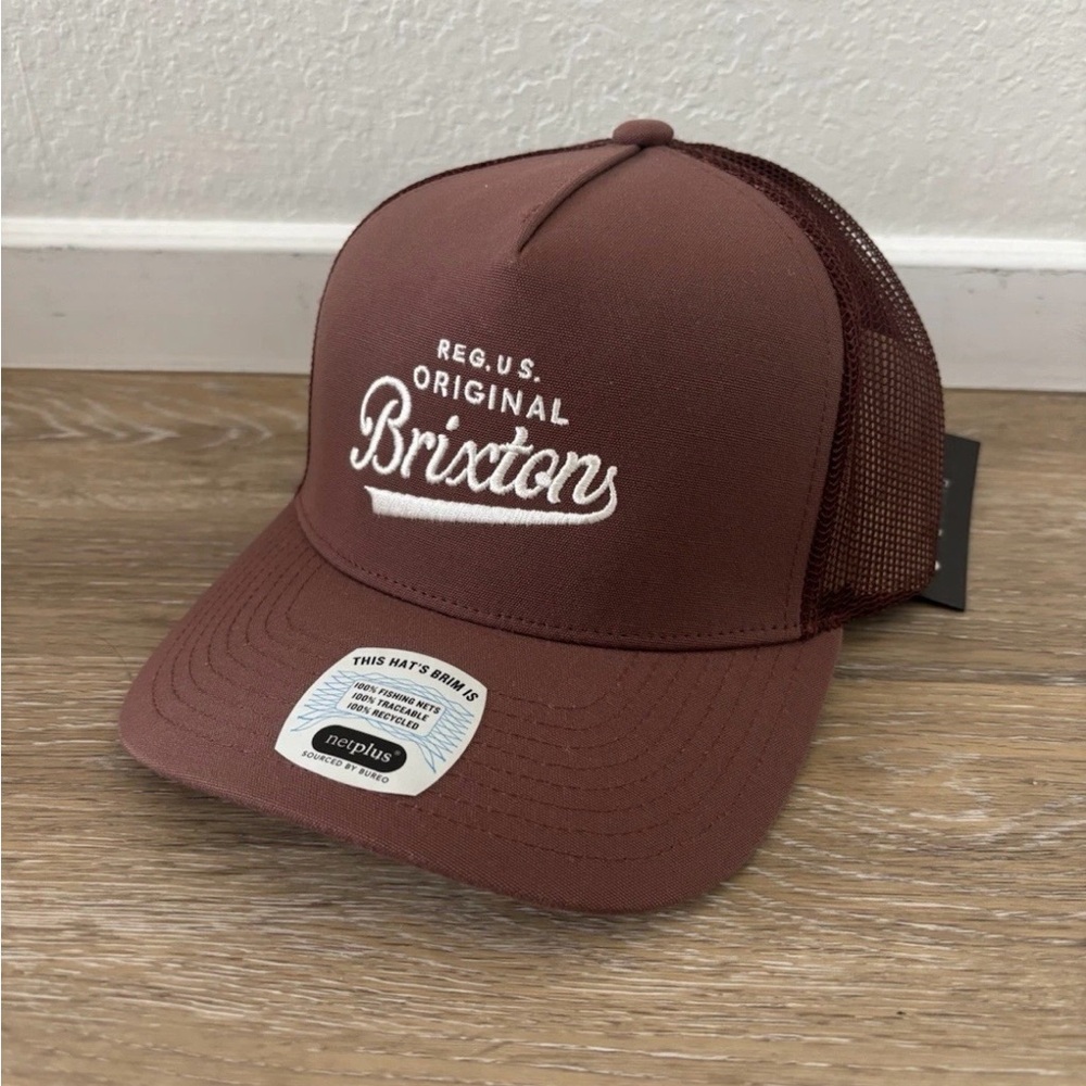 Brixton Postal Netplus Brown Trucker Hat New With Tags Brixton Original